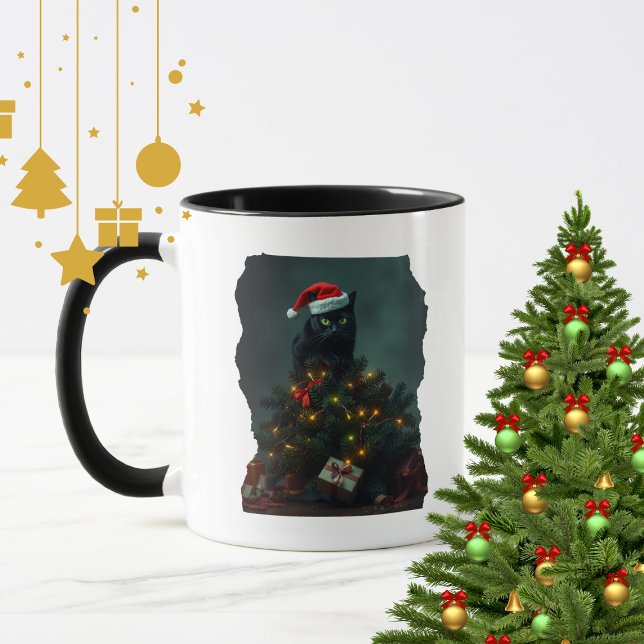 Cat-astrophe Christmas Holiday Chaos Funny Cat  Mugg (Skapare uppladdad)