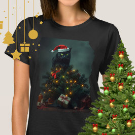 Cat-astrophe Christmas Holiday Chaos Funny Cat T Shirt
