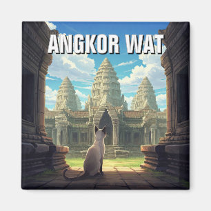Cat at at Angkor Wat Kambodja Magnet