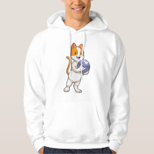 Cat at Bowling med Bowling ball Hoodie