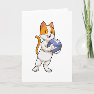 Cat at Bowling med Bowling ball Kort