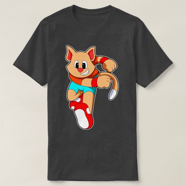 Cat at Fitness Jogger T Shirt (Design framsida)