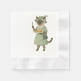 Cat äter Fish and Chip i London England Pappersservett