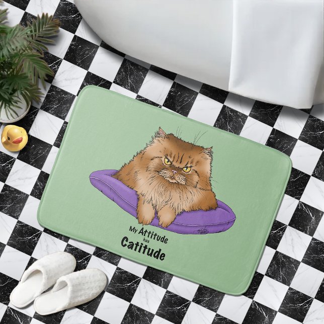 Cat Attitude Funny Badrumsmatta (Skapare uppladdad)