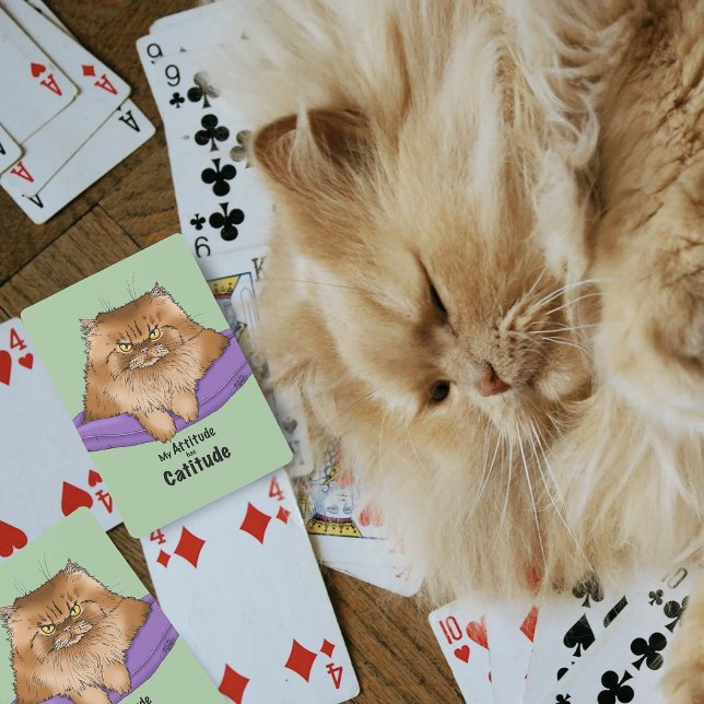 Cat Attitude Funny Casinokort (Skapare uppladdad)