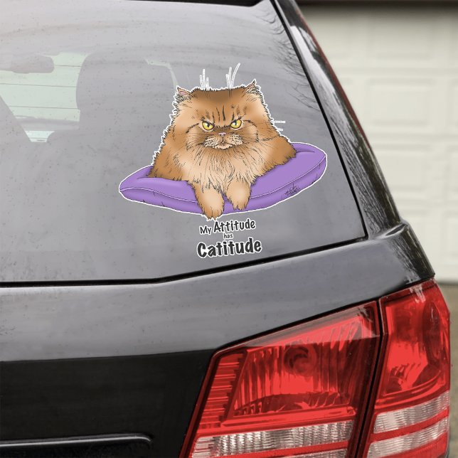 Cat Attitude Funny Klistermärken (Skapare uppladdad)