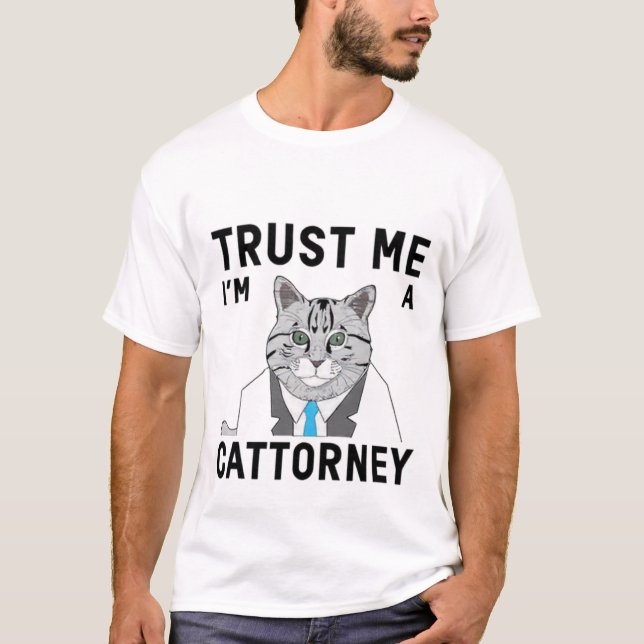 Cat Attorney – Funny Lawyer Cat Shirt T (Framsida)