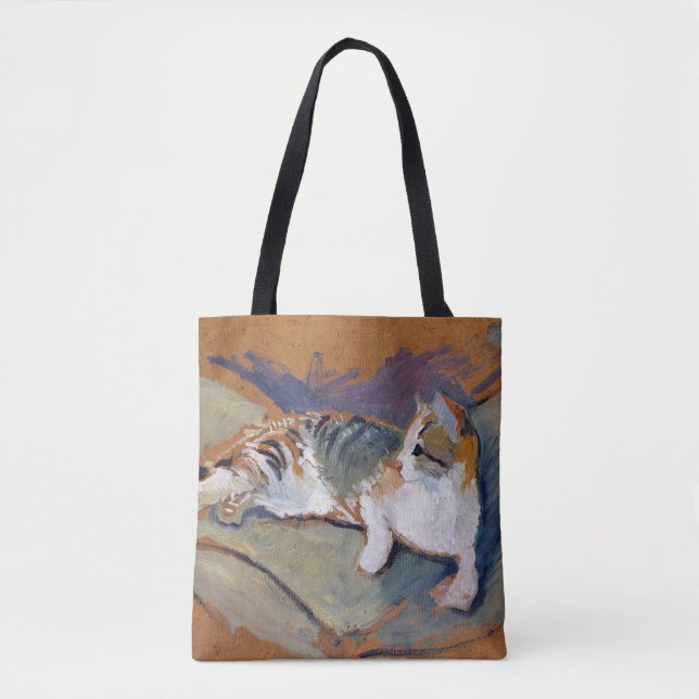 Cat, August Macke Tote Bag Tygkasse (Framsida)