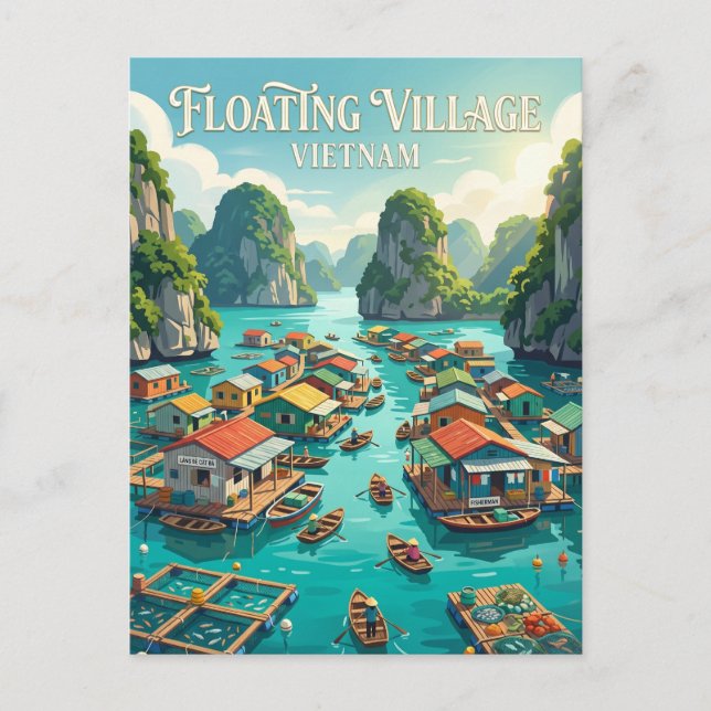 Cát Bà Flytande by Vietnam Vykort (Framsida)
