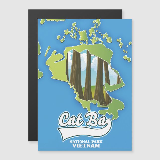 Cat Ba nationalpark Vietnam rese karta (Fram/baksida)