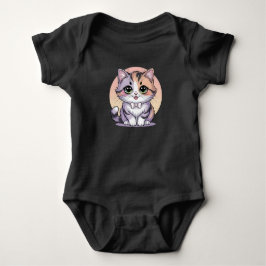  Cat Baby Bodysuit Cute Kitten Green Eyes Infant T Shirt