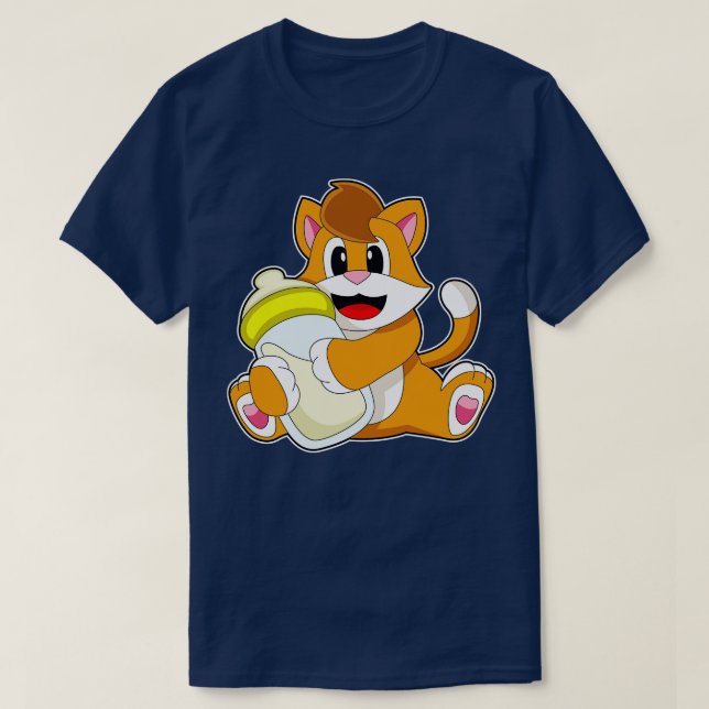 Cat Baby flaska Mjölk T Shirt (Design framsida)