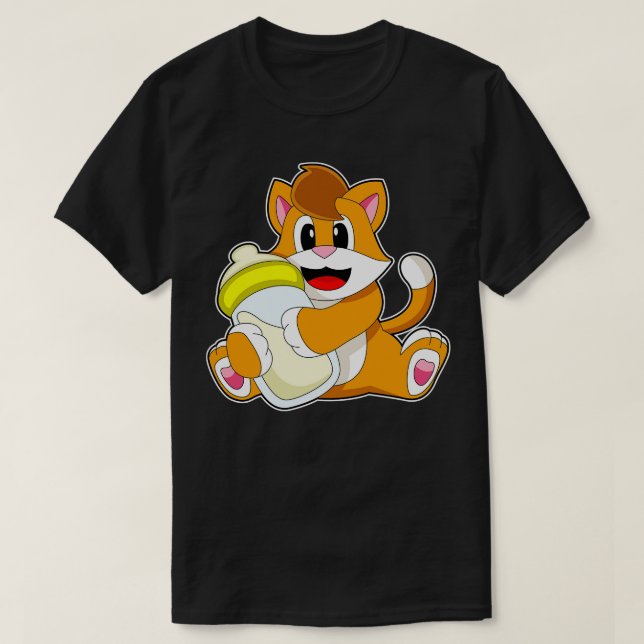 Cat Baby flaska Mjölk T Shirt (Design framsida)