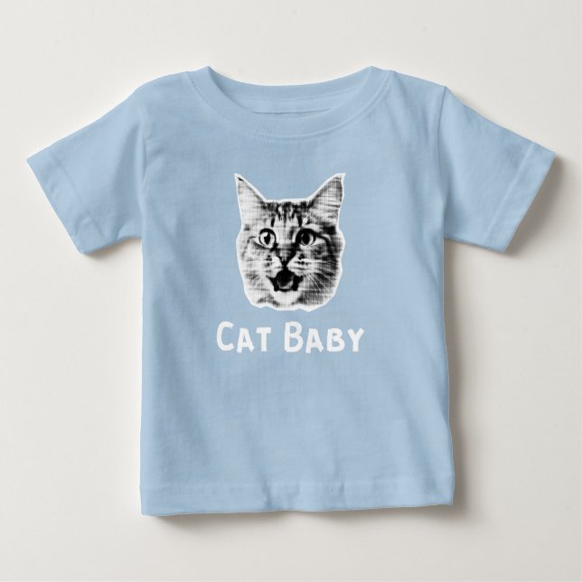 Cat Baby Retro T Shirt (Framsida)