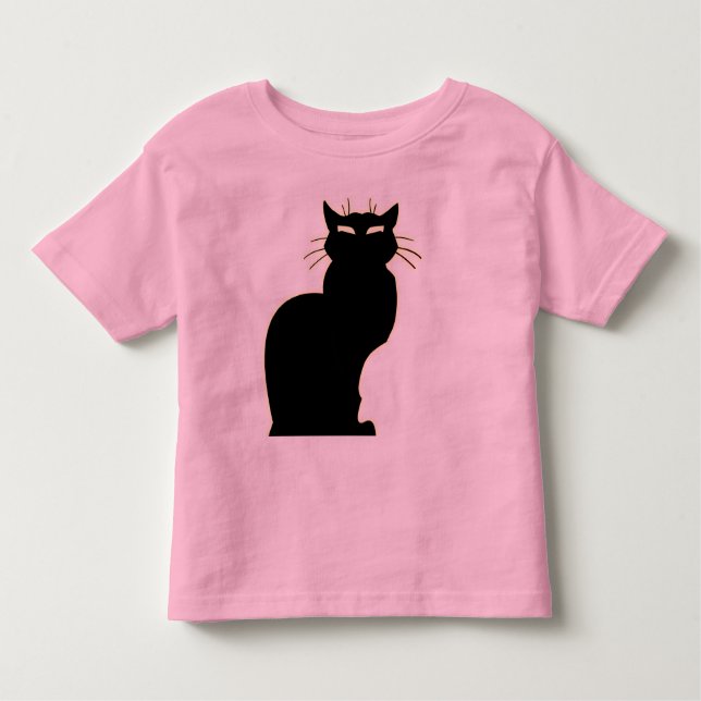 Cat Baby Shirt Black Cat Art Småbarn Shirt T Shirt (Framsida)