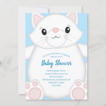 Cat Baby Shower Kattunge Blue Boy