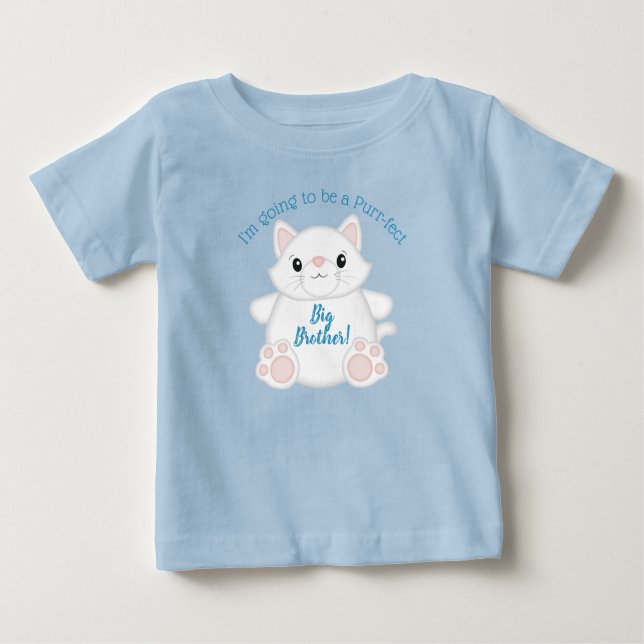Cat Baby Shower Kattunge Blue T Shirt (Framsida)