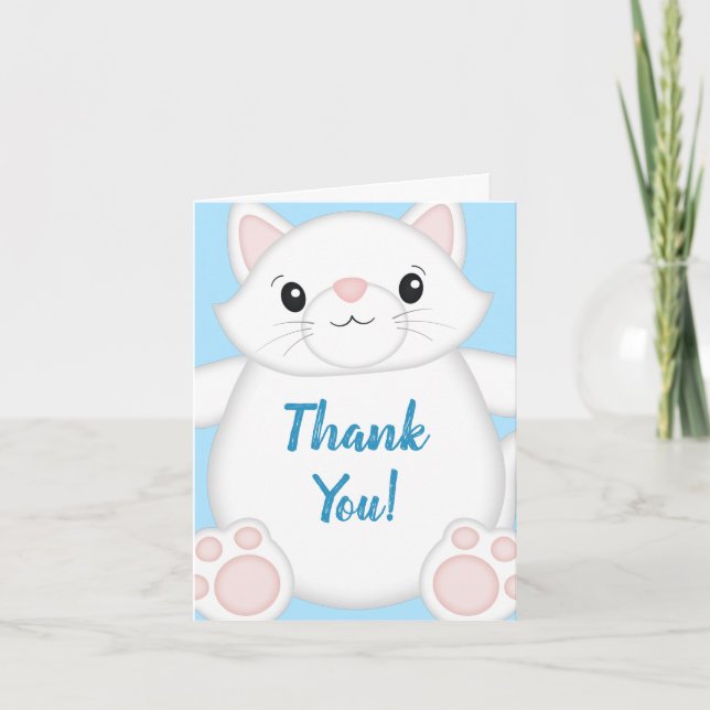 Cat Baby Shower Kattunge Blue Tack Kort (Framsida)