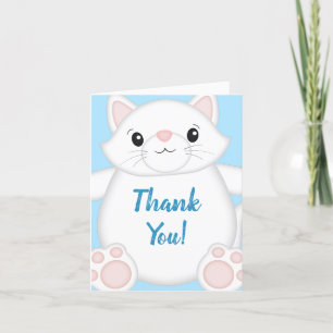Cat Baby Shower Kattunge Blue Tack Kort