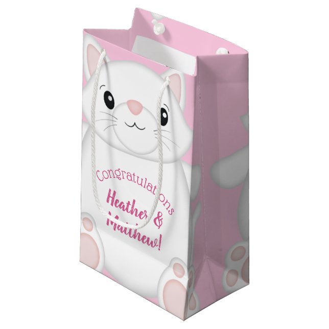 Cat Baby Shower Kattunge Rosa (Framsidan Vinklad)