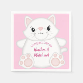 Cat Baby Shower Kattunge Rosa Pappersservett