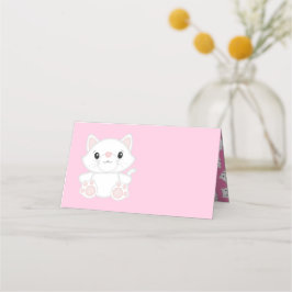 Cat Baby Shower Kattunge Rosa Placeringskort