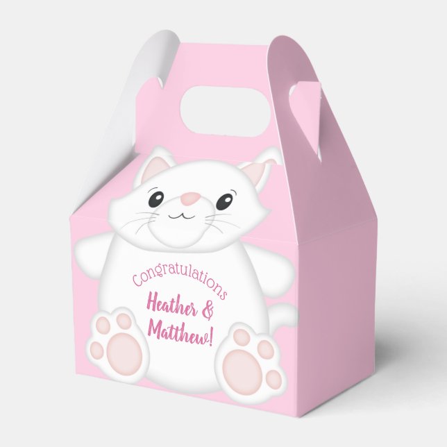 Cat Baby Shower Kattunge Rosa Presentaskar (Framsidan Sidan)