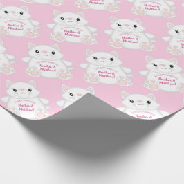 Cat Baby Shower Kattunge Rosa Presentpapper