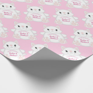 Cat Baby Shower Kattunge Rosa Presentpapper