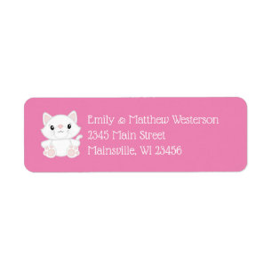 Cat Baby Shower Kattunge Rosa Returadress Etikett
