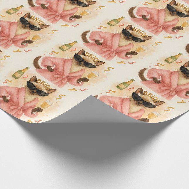Cat Bachelorette Party in Rosa Tema Presentpapper (Hörn)