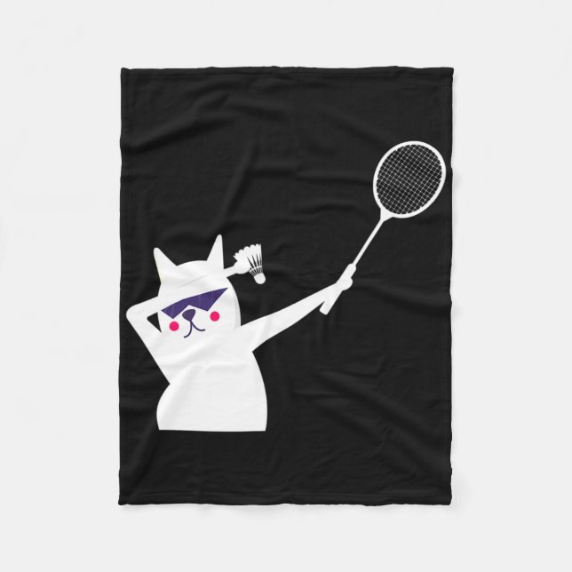 Cat Badminton Shuttle För manar Women Kids Fleecefilt (Framsidan)