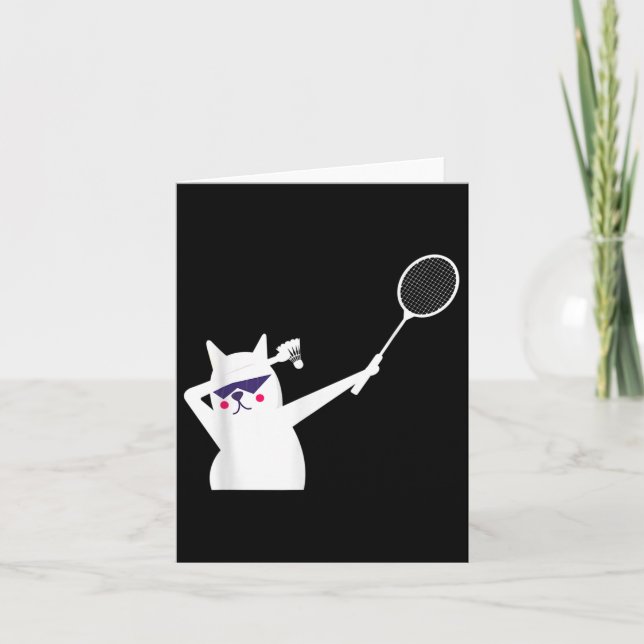Cat Badminton Shuttle För manar Women Kids Kort (Framsida)