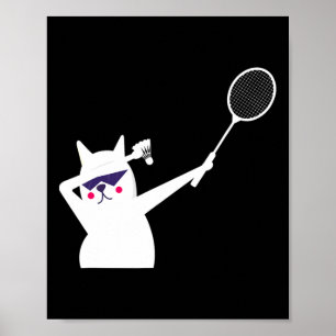 Cat Badminton Shuttle För manar Women Kids Poster