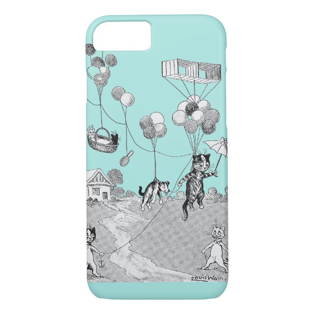 Cat Balloon Resa, Louis Wain Case-Mate iPhone Skal (Baksida)
