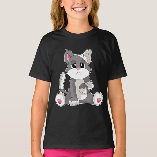 Cat Bandage T Shirt (Framsida)