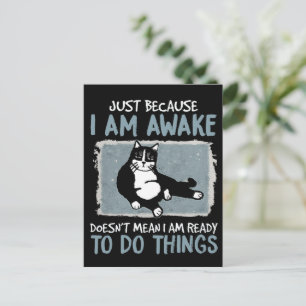 Cat bara för att jag är AVaken Elak inte Lazy Cat Vykort