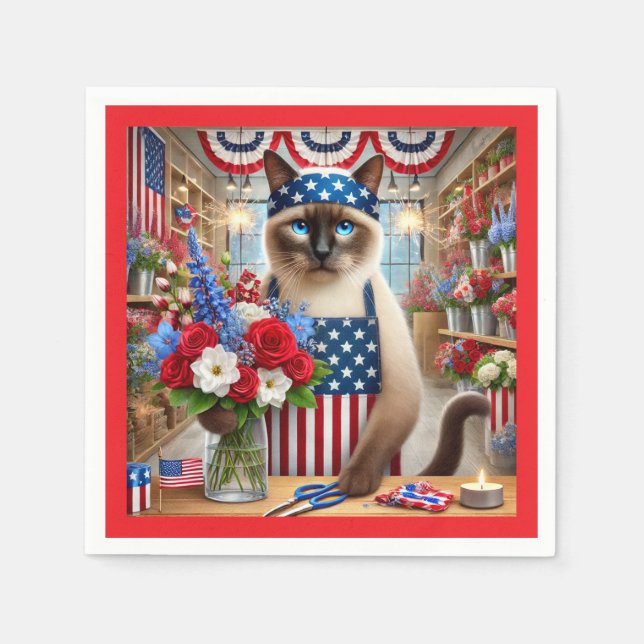 CAT Barbecue Party 4 juli Independence day Pappersservett (Framsidan)