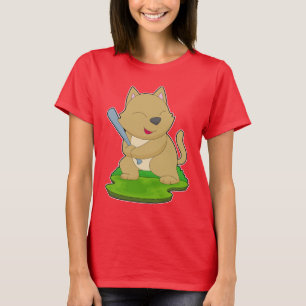 Cat Baseball Baseball fladdermus T Shirt