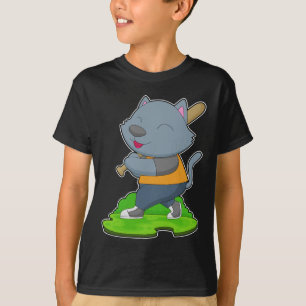 Cat Baseball Baseball fladdermus T Shirt
