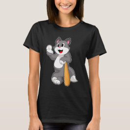 Cat Baseball Baseball fladdermus T Shirt