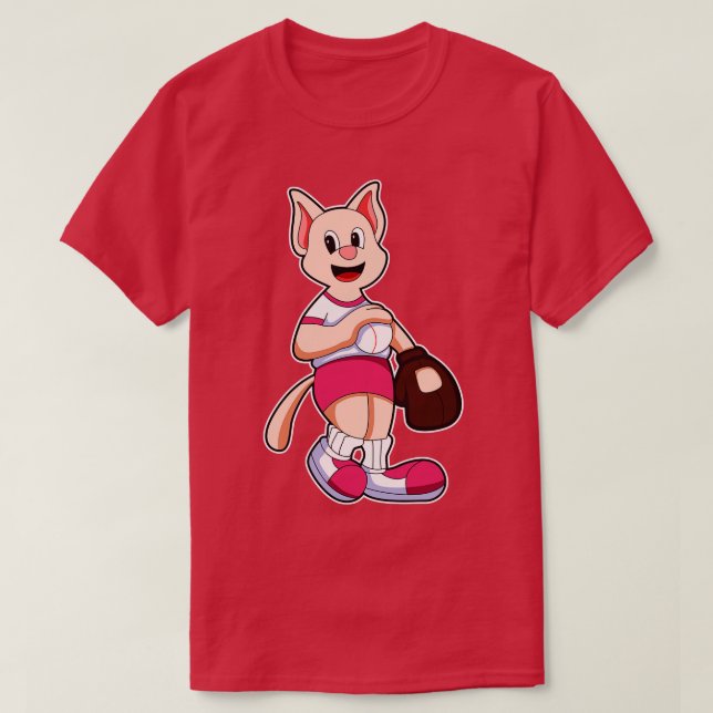 Cat Baseball Baseball-handske T Shirt (Design framsida)