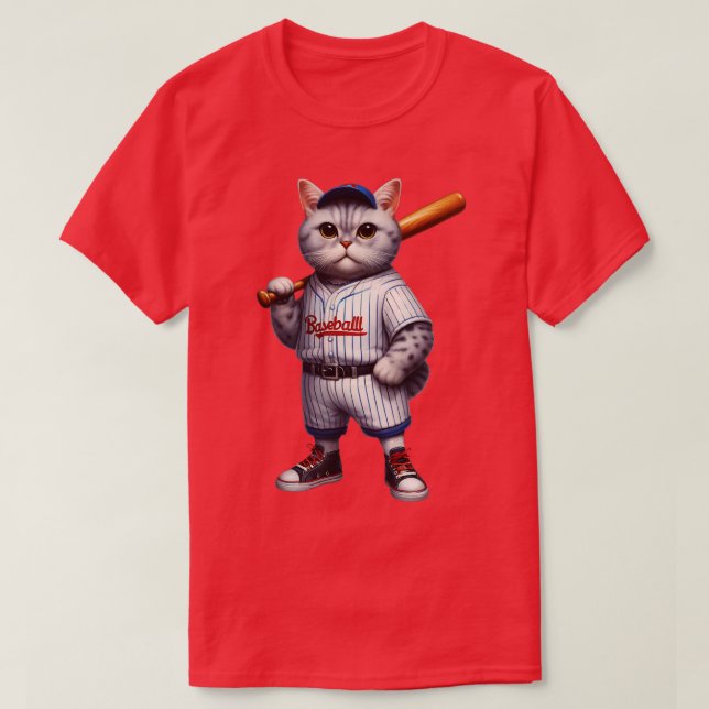 Cat Baseball T Shirt (Design framsida)