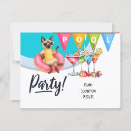 Cat Bassäng Party för kattlover Vykort