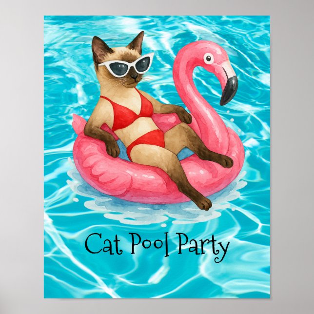 Cat Bassäng Party Poster (Framsidan)
