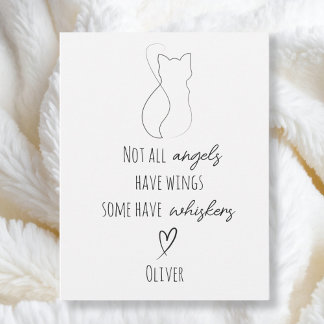 Cat Bereavement Sympathy Card with Cat Name Kort