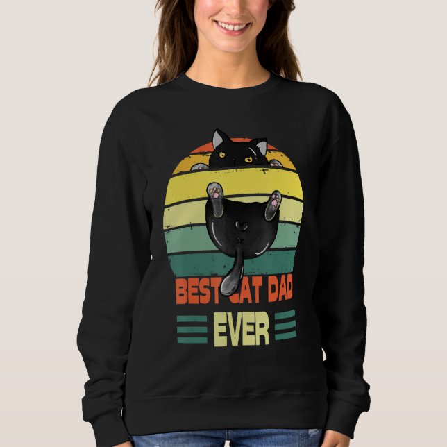 Cat  Best Cat Dad Ever  Black Cat T Shirt (Framsida)