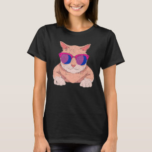 Cat Bi Pride Lgbt Bisexuality Flagga Sunglass T Shirt