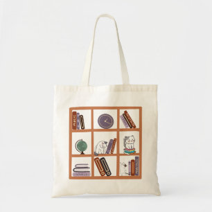 Cat Bibliotek Bookshelf Tygkasse