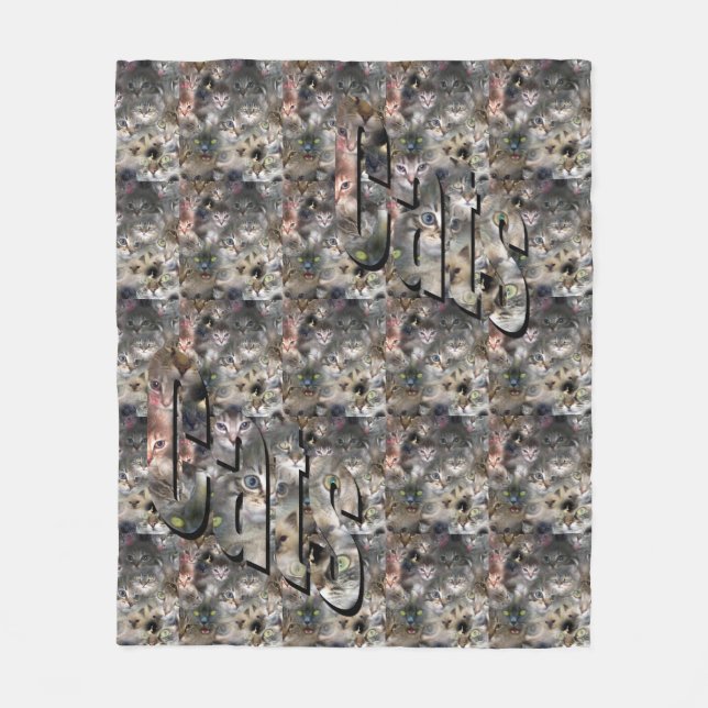 Cat Bild Collage and Logotyp,Med Fleecefilt (Framsidan)